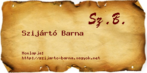 Szijártó Barna névjegykártya